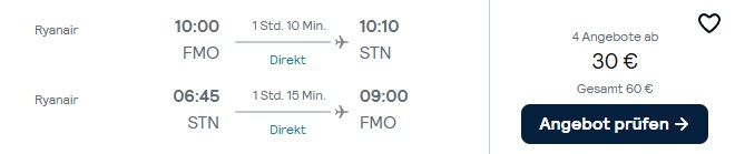 London Flug Schnäppchen