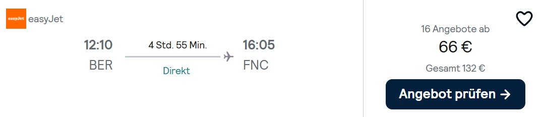Madeira Flug
