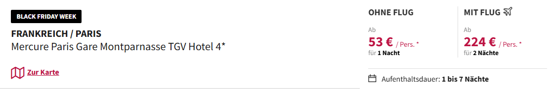 Paris Hotel Angebot
