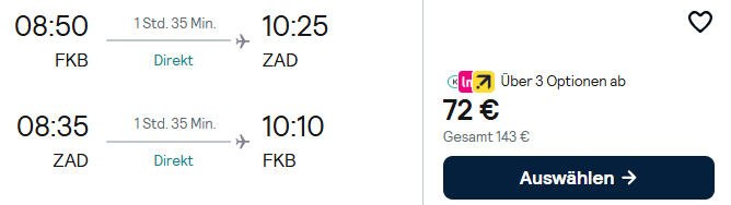 Zadar Kombi Angebot
