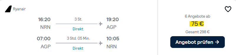 andalusien flug angebot