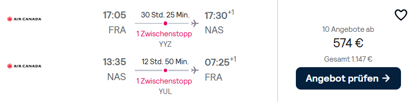 Bahamas Flug Angebot