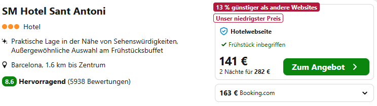 Barcelona Hotel Angebot