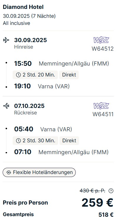 Bulgarien Pauschalangebot