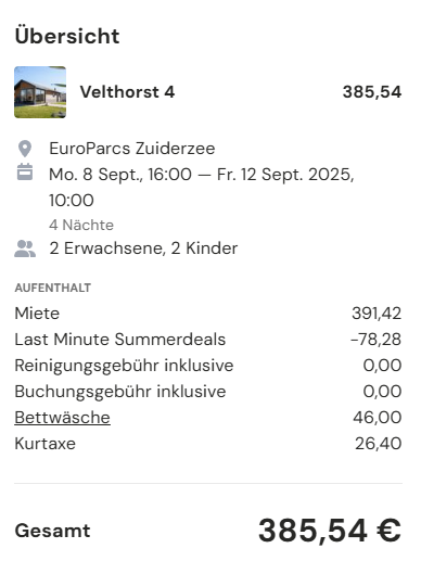 EuroParcs Niederlande Angebot