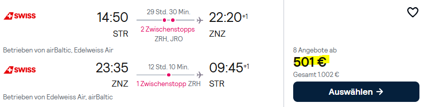 Sansibar Kombi Angebot