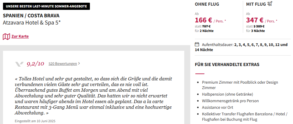 Spanien Angebot