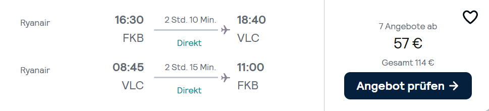 Valencia Flug Angebot