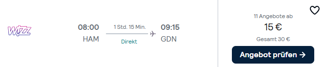 Danzig Flug Angebot