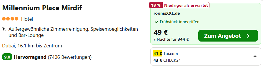 Dubai Hotel Angebot
