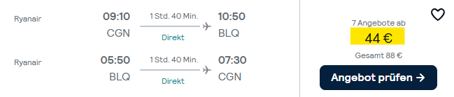Italien Bologna Flug Angebot