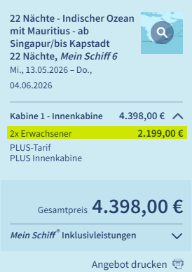 Kreuzfahrt Mein Schiff 6