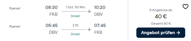 Kroatien Flug Angebot