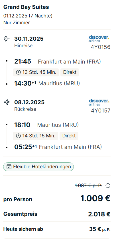 Mauritius Reise Angebot