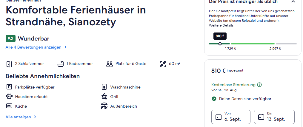 Polen Ferienhaus Angebot