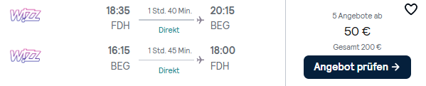 Serbien Flug Angebot