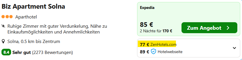 Stockholm Hotel Angebot