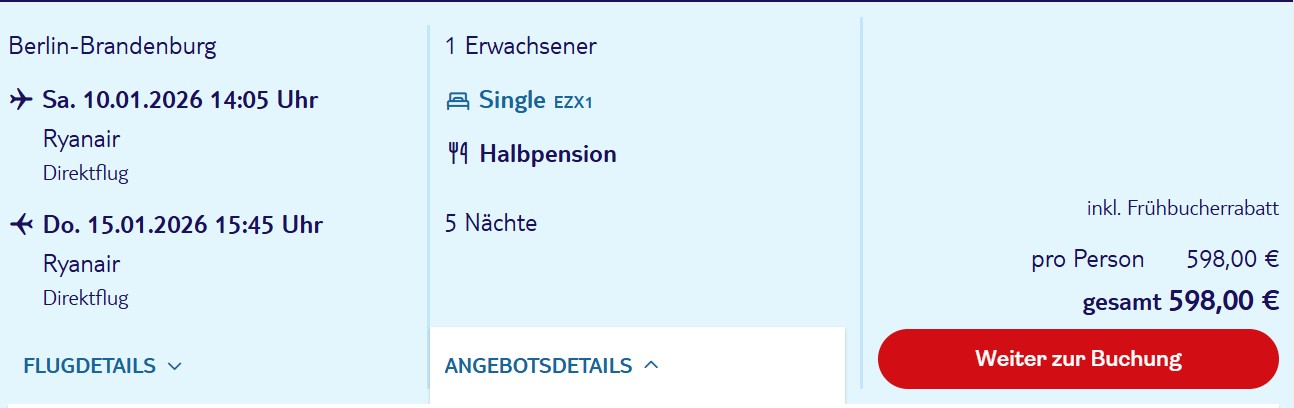 Teneriffa Pauschalangebot TUI