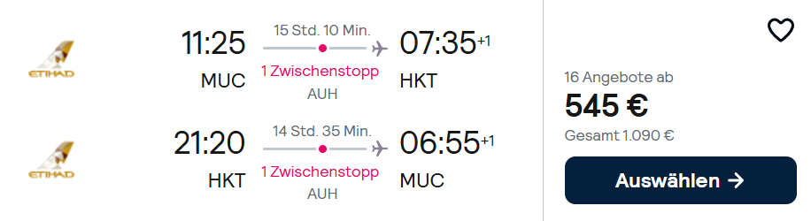 Thailand Flug Angebot