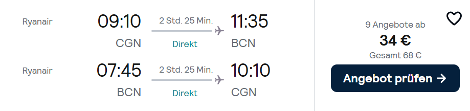 Barcelona Flug Angebot