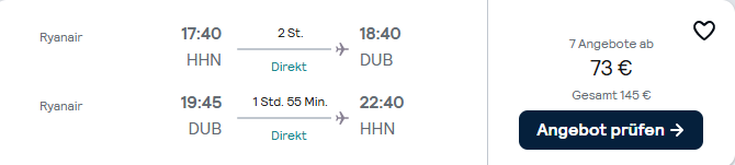 Dublin Flug Angebot