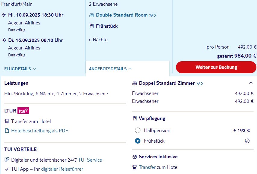 Griechenland Pauschalangebot