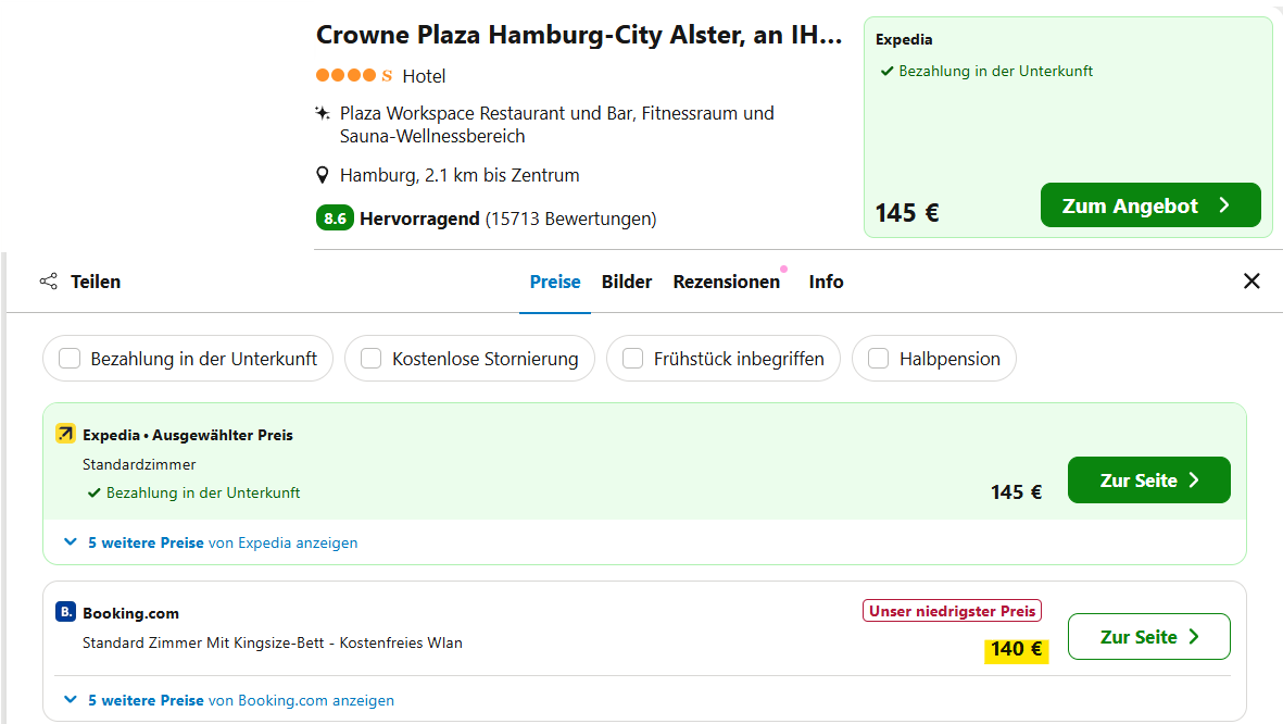 Hamburg Hotel Angebot