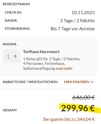 Ferienhaus Hotel Angebot