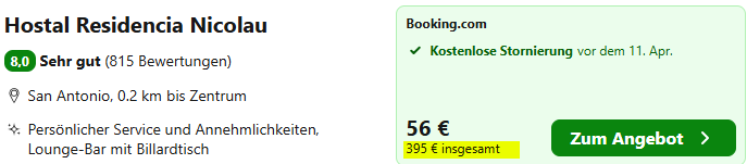 Ibiza Kombi Angebot