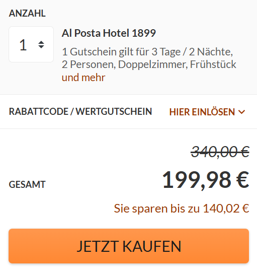 Italien Hotelgutschein Angebot