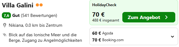 Lefkada Kombi Angebot