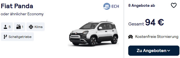 Toskana Mietwagen Angebot