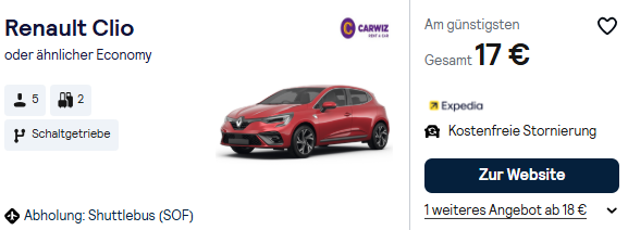 Bulgarien Mietwagen Angebot