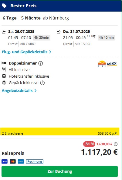 Ägypten pauschal Angebot