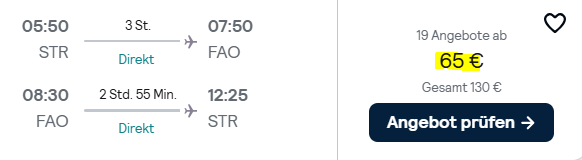 Algarve Flugangebot