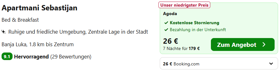 Bosnien Hotel Angebot