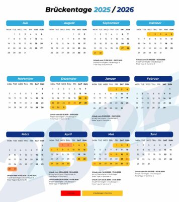 Brückentage 2026 Kalender Übersicht