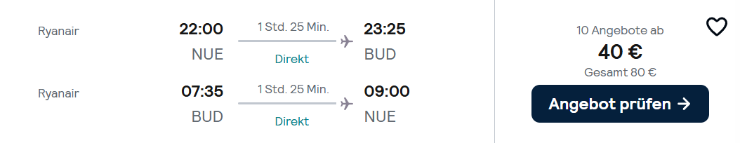 Budapest Flug Angebot