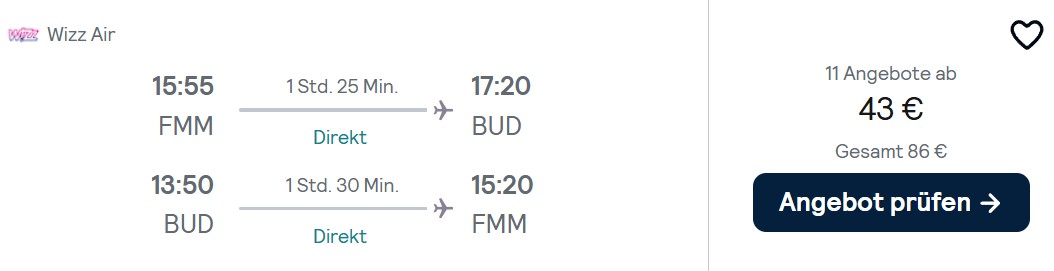 Budapest Flug