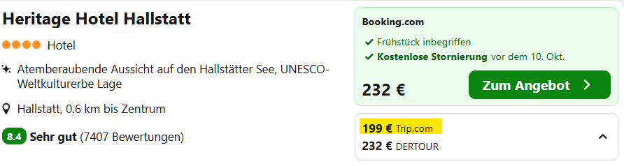 Hallstatt Hotel Angebot