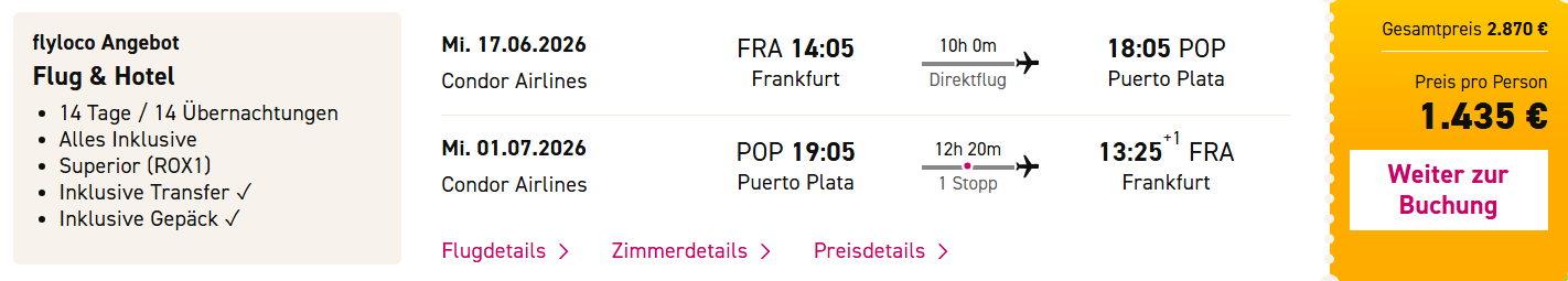 Dom Rep Reise Angebot