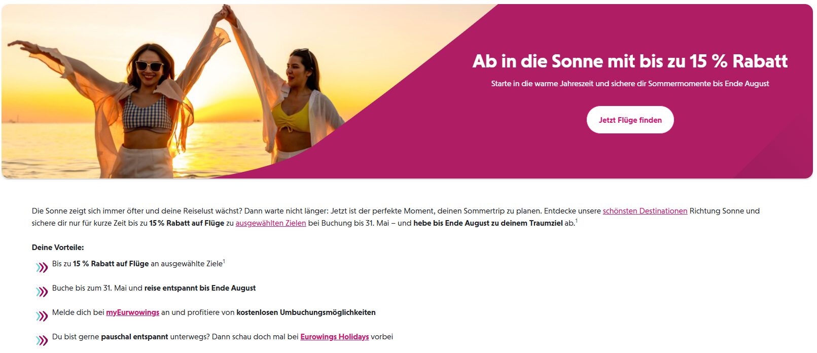 Eurowings Angebot