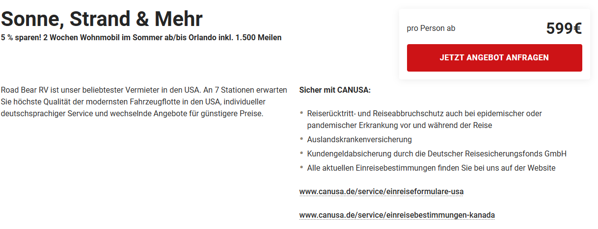 Camper Angebot Florida