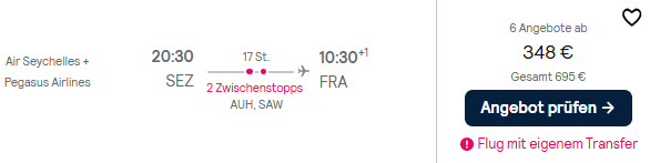 Mauritius Flug Angebot
