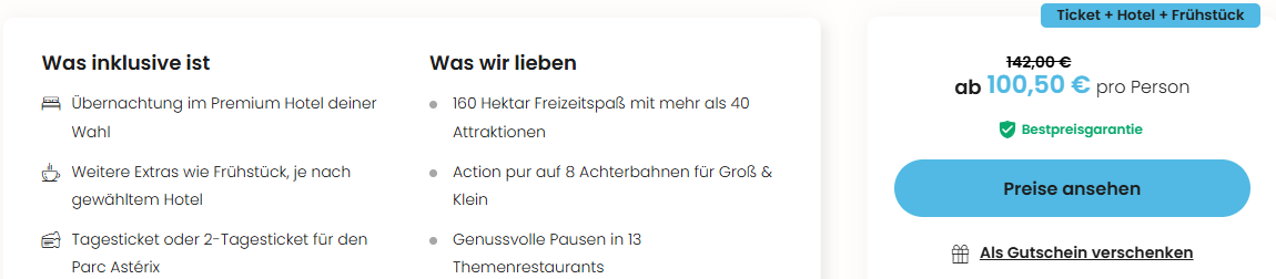 Frankreich Freizeitpark Angebot