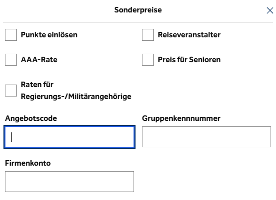 Hilton Sonderpreise Optionen