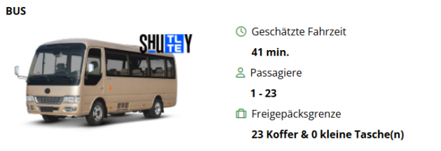 Hoppa Angebot für Transfer mit dem Bus
