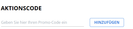 Gutscheinfeld zur Eingabe des Promo Codes bei Hoppa.