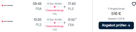 Karibik Flug Angebot