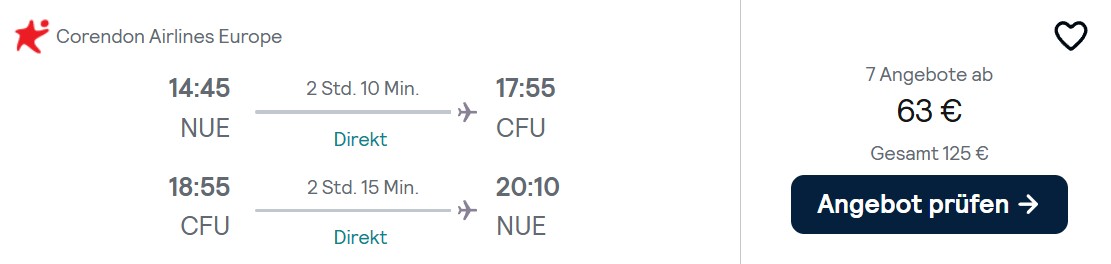 Korfu Flüge